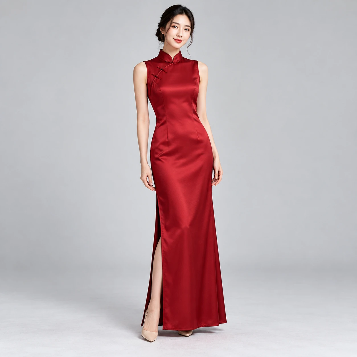 Cinnabar Evening Qipao in Cinnabar